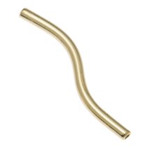 4x 14k Real Gold Sterling Silver Wave Curve Tube 20mm x 1.4mm