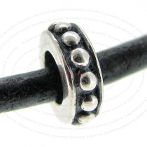Sterling Silver DOTS Round Bead for European Charm Bracelets 9mm