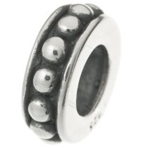 Sterling Silver DOTS Round Bead for European Charm Bracelets 9mm
