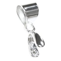 1x Sterling Silver Bail Pinch in Pendant Clasp Connector Slide ″S″