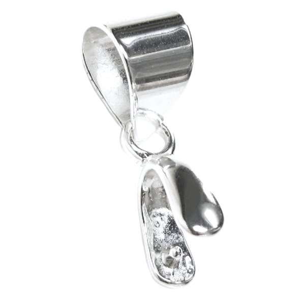 1x Sterling Silver Bail Pinch in Pendant Clasp Connector Slide "S"