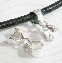 1 x Sterling Silver Bail Pendant Clasp Pinch in Connector Slide "L"