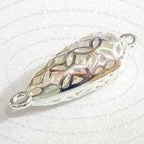 STERLING SILVER Filigree Link Teardrop CONNECTOR 20.6mm