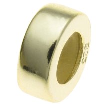 14K Gold 925 Sterling Silver Round Bead for European Charm Bracelets 8mm