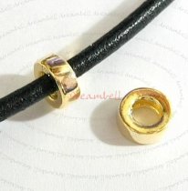 14K Gold 925 Sterling Silver Round Bead for European Charm Bracelets 8mm