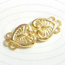 Vermeil 14K Gold plated over Sterling silver Heart Earrring Necklace Connector