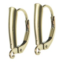 2x 14K Gold Filled SHEILD ear wire Leverback earwires Lever back with open ring