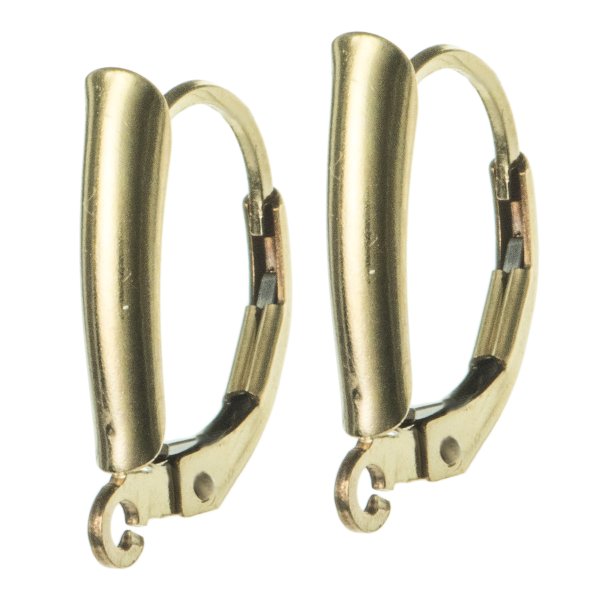 2x 14K Gold Filled SHEILD ear wire Leverback earwires Lever back with open ring