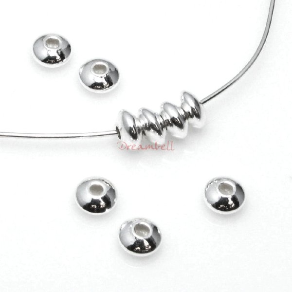 10x Sterling Silver Saucer Seamless bead spacer (3.5mm)