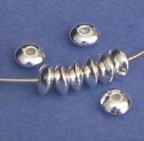 10x Sterling Silver Saucer Seamless bead spacer (3.5mm)