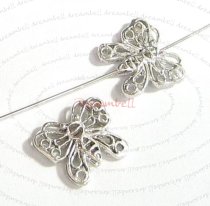 2x Sterling Silver Butterfly spacer connector 13mm
