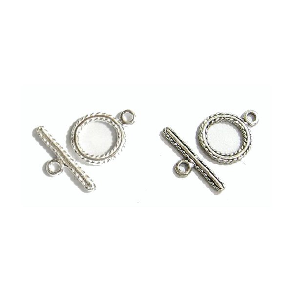1x Bali Sterling silver TWISTED ROPE Toggle Clasp 10mm