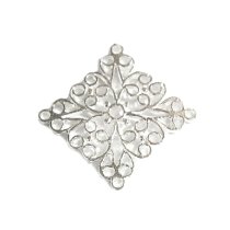 Bright Sterling silver FILIGREE Center Piece Connector 20mm