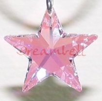1x Pink Swarovski Crystal Star pendant AB (28mm)