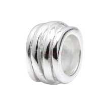 STERLING SILVER ROUND BEAD TUBE for European Charm Bracelets