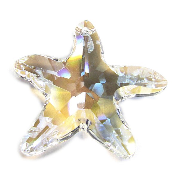 1x Swarovski Elements Crystal 8818 Star Fish Clear AB Starfish