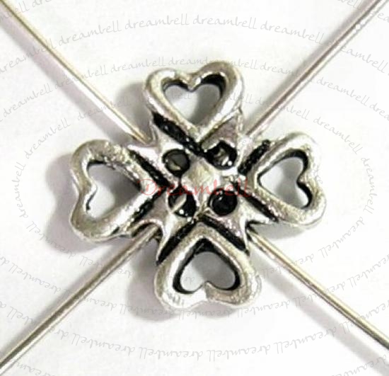 2x Sterling Silver Sweet Heart Flower spacer bead connector 11.5mm