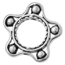 1x Sterling Silver Sweet Star Flower Frame Slide spacer bead connector 13.5mm