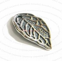 2x STERLING SILVER LEAF DANGLE CHARM SPARCER 15mm