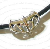 1x Bright Sterling Silver Focal Bead Slide Pendant 15.3mm