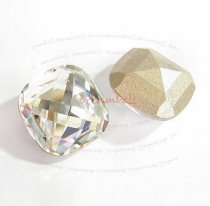 2 Swarovski Elements 4461 Crystal 16mm Classic Square Cabochon Clear