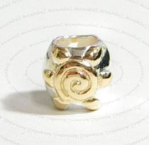 Gold 925 Sterling Silver the Sun Bead Tube for European Charm Bracelets