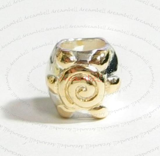 Gold 925 Sterling Silver the Sun Bead Tube for European Charm Bracelets