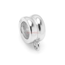 1 x Sterling Silver Pendant Charm Connector Cord Ring Slide Bail for European Charm