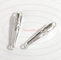 2x Sterling SILVER FLOWER Tube LINK CONNECTOR BEAD 18mm