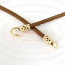 14K Real Gold plated over Sterling SILVER CRIMP BEADS 3MM CORD