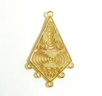 2x 14K Real Gold plated over STERLING SILVER CHANDELIER EARRING Connector Bead 30mm