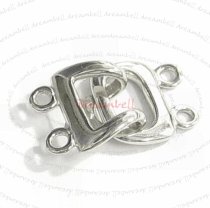 1x Sterling Silver 2-strand HOOK EYE clasp TOGGLE 11.8mm