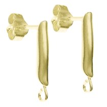 2x 14k Real Gold Plated Over Sterling Silver Stud Earring Loop Post