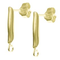 2x 14k Real Gold Plated Over Sterling Silver Stud Earring Loop Post