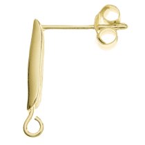 2x 14k Real Gold Plated Over Sterling Silver Stud Earring Loop Post