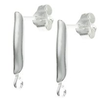 2x Sterling Silver Stud Earring Loop Post