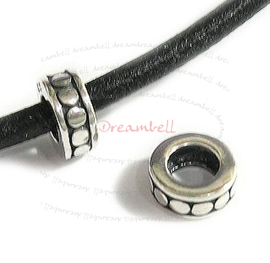 Sterling Silver CIRCLE DOT ROUND Bead for European Charm Bracelets 8mm