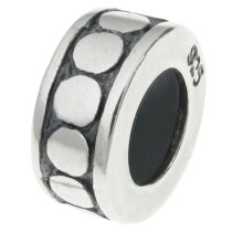 Sterling Silver CIRCLE DOT ROUND Bead for European Charm Bracelets 8mm