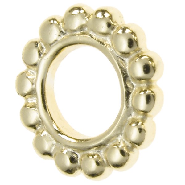14k Real Gold Plated 925 Sterling Silver ROUND DAISY BEAD for European Charm Bracelets