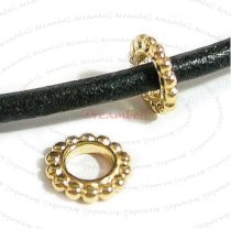 14k Real Gold Plated 925 Sterling Silver ROUND DAISY BEAD for European Charm Bracelets
