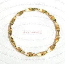 1x 14k Gold Plated Over Sterl Silver Round Wave Hoop Jump Ring Connector 22mm