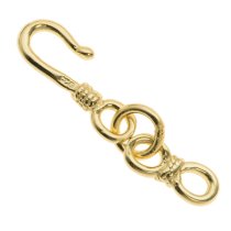 14K Gold plated over 925 Sterling Silver FISH HOOK EYE clasp TOGGLE
