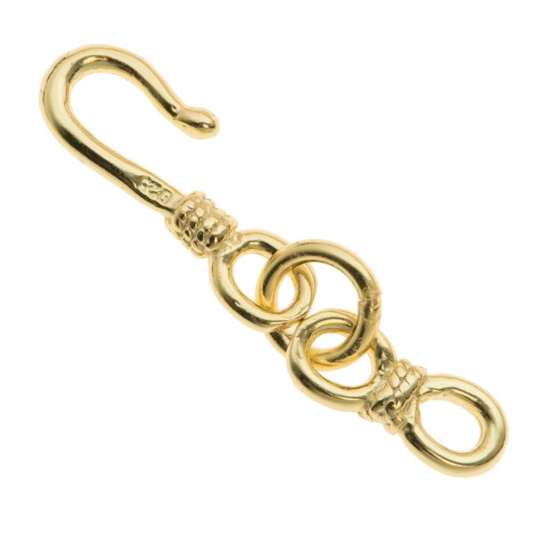 14K Gold plated over 925 Sterling Silver FISH HOOK EYE clasp TOGGLE