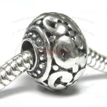 Sterling Silver Round Dots Flower Beads for European Charm Bracelets