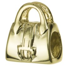 14k Real Gold Plated 925 Sterling Silver Handbag Bead for European Charm Bracelets