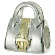 14k Real Gold Plated 925 Sterling Silver Silver Handbag Bead for European Charm Bracelets
