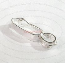 STERLING SILVER DONUT HOLDER CHANGEABLE PENDANT BAIL CLASP SLIDER