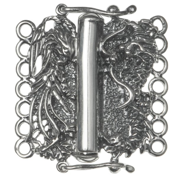1x Sterling SILVER 7-STRAND DRAGON Phoenix PEARL BOX CLASP