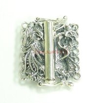 1x Sterling SILVER 7-STRAND DRAGON Phoenix PEARL BOX CLASP