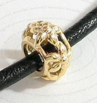 14K Gold Plated 925 Sterling Silver Silver SILVER FLOWER BEAD for European Charm Bracelets 10mm
